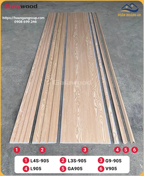 Lam Sóng Ốp Tường Nhựa Giả Gỗ Galawood L3S-905